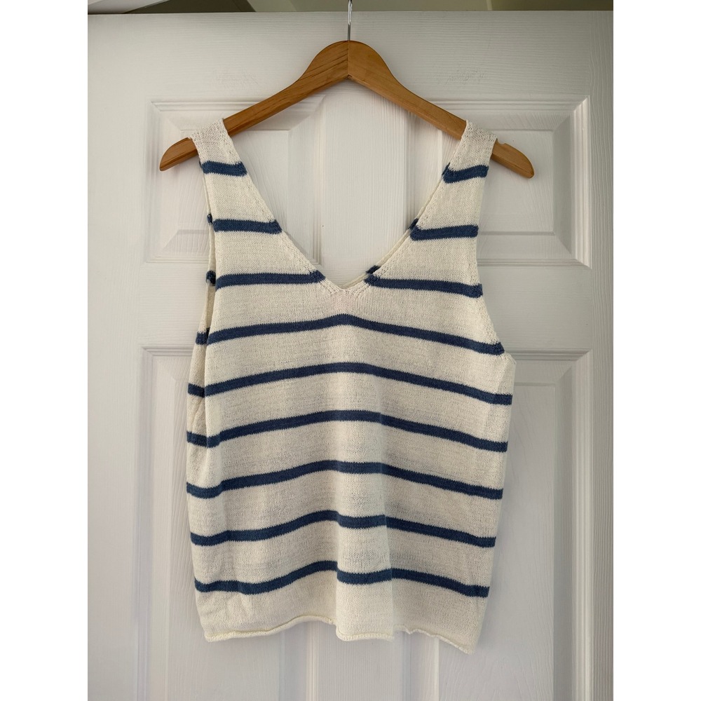 Womens Knit‎ Sleeveless Tank Blouse Coastal Preppy